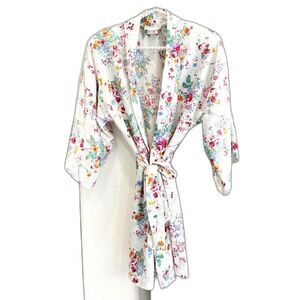 Vintage California Dynasty Floral Flower Lingerie Robe Size Small